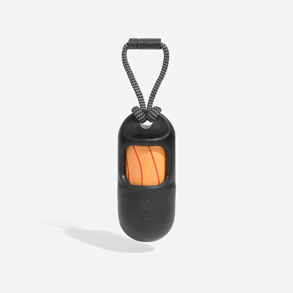 Black Poop Bag Dispenser with Compostable Bags